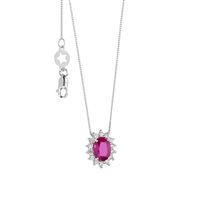 Halskette Comete Dame in Weißgold Rubino GLB 1565